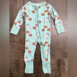 Bamboo Pajamas Milk and Cookies Print 0-3m